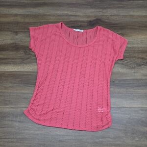 Maurices Women's Coral Knit Scrunch Sides Top SIZE: Large